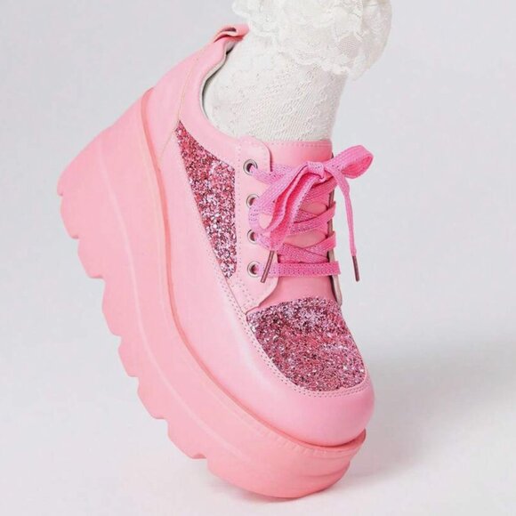 ROMWE Kawaii 2024 Spring/Autumn New College Style Women Casual Pink Lace-Up Mesh - Picture 4 of 12